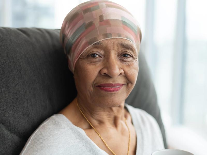 Senior woman with cancer