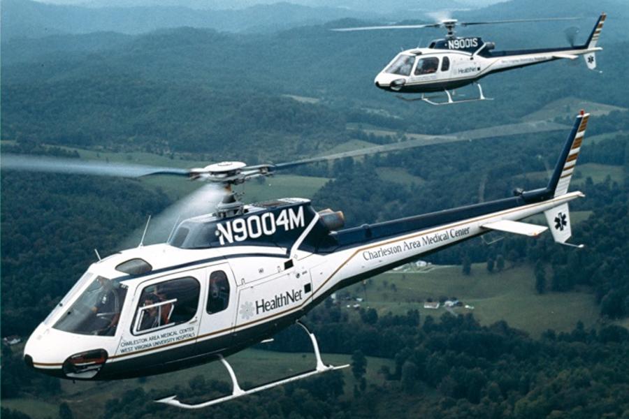 HealthNet helicopters in flight