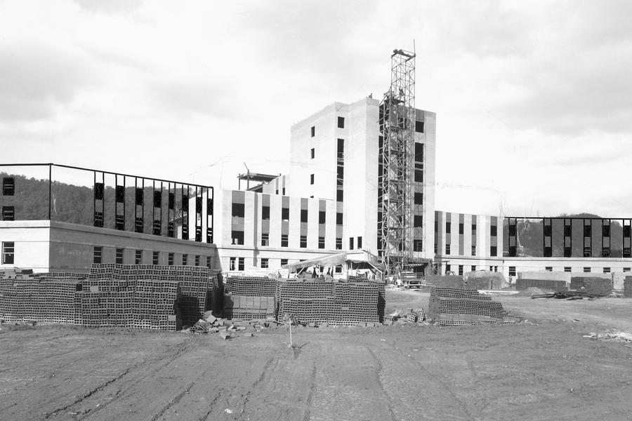 Historic photo of Memorial Hosp expansion circa 1950