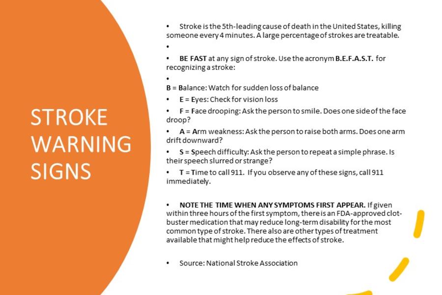 Stroke warning signs graphic