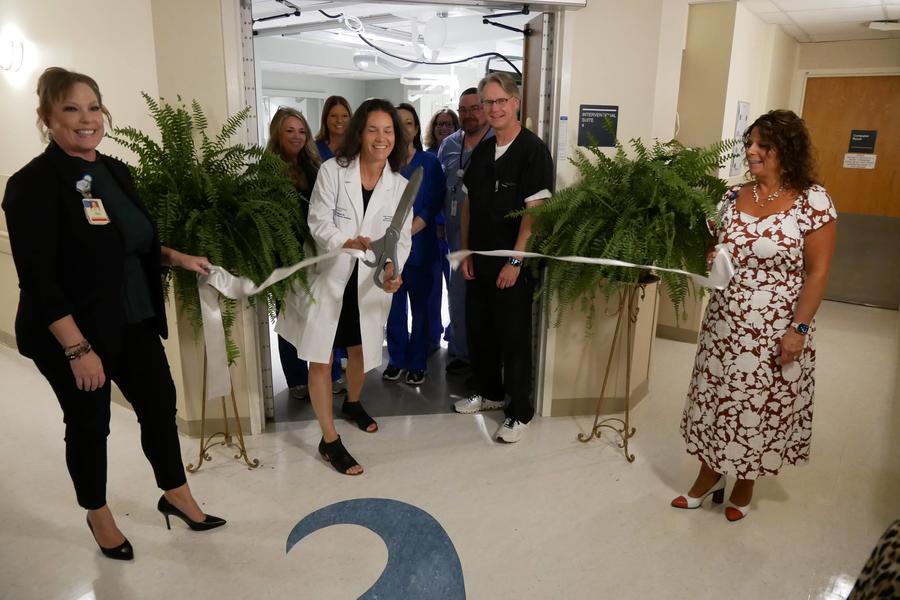 Ribbon cutting picture of radiology suite