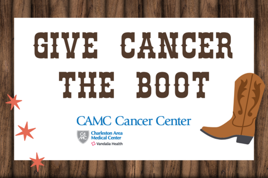 Give cancer the boot graphic