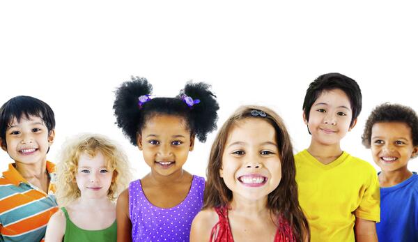 Group of children smiling