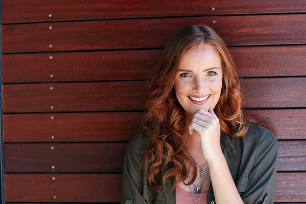 Portrait of a redheaded woman