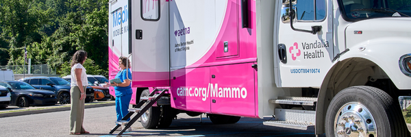 View of Vandalia Health mobile mammography vehicle